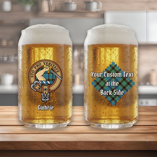 クラン・ガスリーのクレストのタータンチェック ガラス缶