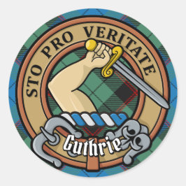 クラン・ガスリーのクレストのタータンチェック ラウンドシール