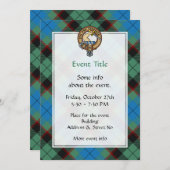 クラン・ガスリーのクレストのタータンチェック 招待状 (正面/裏面)