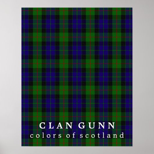 クラン・ガン・カラーズ・オブ・スコットランドタータンチェック ポスター (正面)