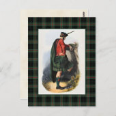 クラン・ガン ヴィンテージ イラスト タルタン フレーム ポストカード (正面/裏面)