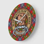 クラン・フォレスター・クレストタータンチェック ラージ壁時計 (傾斜)