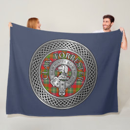 クラン・フォレスター |フォスタークレスト&タータンチェックノット フリースブランケット