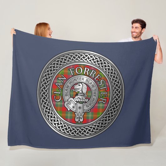 クラン・フォレスター |フォスタークレスト&タータンチェックノット フリースブランケット (インサイチュ)