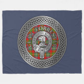 クラン・フォレスター |フォスタークレスト&タータンチェックノット フリースブランケット (正面(横))