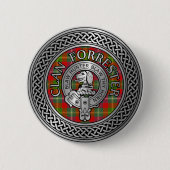 クラン・フォレスター |フォスタークレスト&タータンチェックノット 缶バッジ (正面)