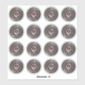 クラン・フレーザークレスト&タータンチェック・ノットシール シール (シート)