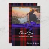 クラン・ブラウン結婚・プレイドの写真サンキューカード サンキューカード (正面/裏面)