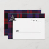 クラン·ブラウン·タータンチェック·結婚アザミの護衛 出欠カード (正面/裏面)