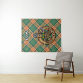 クラン・ポーロック・クレスト・オーバー・タータンチェック タペストリー (インサイチュ(横))