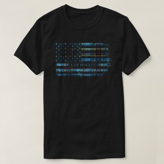 クラン・マクリーン・スコットランドタータンチェックアメリカ国旗kiltスコットランド tシャツ (デザイン正面)