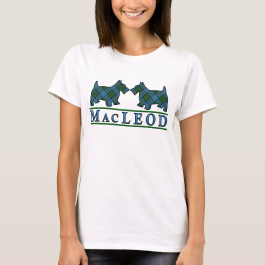 クラン・マクレオド・タータン・スコッティー・ドッグ Tシャツ (正面)