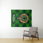 クラン・マッカーサー・クレストタータンチェック タペストリー (インサイチュ(横))
