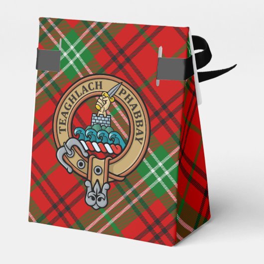 クラン・モリソンの赤いタータンチェックの好意ボックスの上にクレスト フェイバーボックス (裏面サイド)