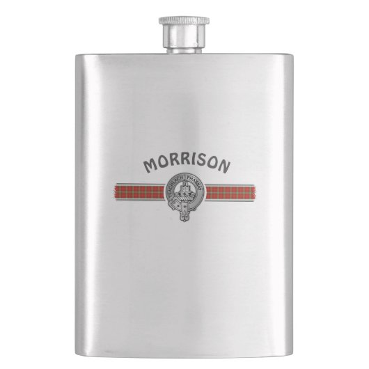 クラン・モリソン(編集)クレスト&タータンチェック フラスク (正面)