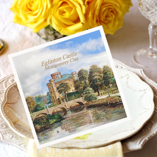 クラン・モンゴメリーのエグリントン城スコットランド スタンダードカクテルナプキン