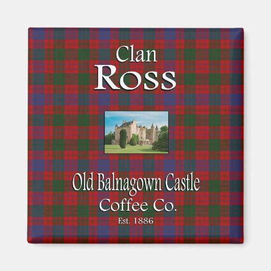 クラン・ロス古いバラングオウ城コーヒー社。 マグネット (正面)