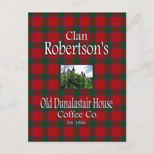クラン・ロバートソンの古いDunalastair House Coffee Co. ポストカード (正面)