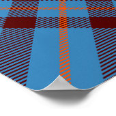 クランElliotクレストオーバー古代タータンチェック ポスター (角)