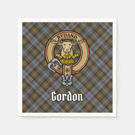 クランGordonクレストオーバーウェザーズタータンチェック スタンダードカクテルナプキン