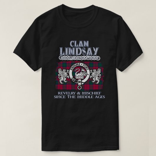 クランLindsay crestスコットランドのクランScotshの姓 Tシャツ (デザイン正面)