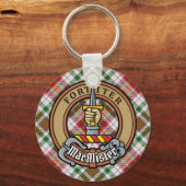 クランMacAlisterクレストオーバードレスタータンチェック キーホルダー (正面)