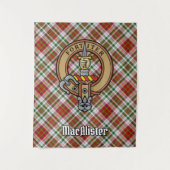クランMacAlisterクレストオーバードレスタータンチェック タペストリー (正面)