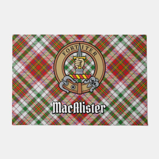 クランMacAlisterクレストオーバードレスタータンチェック ドアマット (正面)
