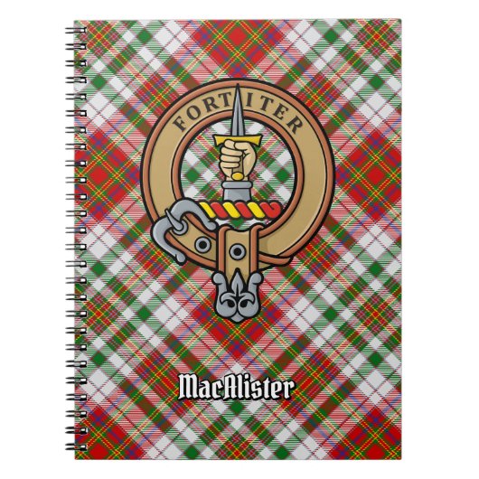 クランMacAlisterクレストオーバードレスタータンチェック ノートブック (正面)