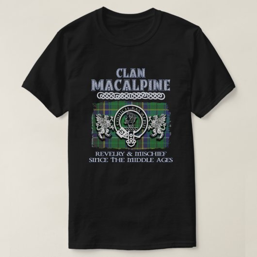 クランMacAlpine crestスコットランドのクランドスコティッシュスラナ Tシャツ (デザイン正面)