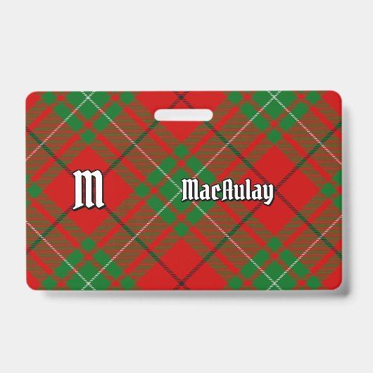 クランMacAulayタータンチェック バッジ (正面)