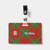 クランMacAulayタータンチェック バッジ (正面 （クリップ付）)