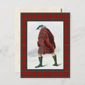 クランMacAulayヴィンテージイラストレーションタータンチェック ポストカード (正面/裏面)