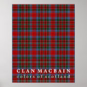 クランMacBain Colors of Scotlandタータンチェック ポスター (正面)