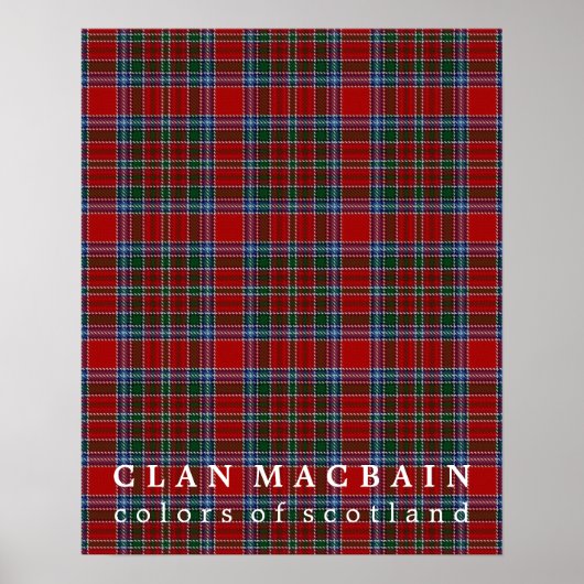 クランMacBain Colors of Scotlandタータンチェック ポスター (正面)
