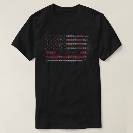 クランMacBeanロードリヨンスコットランドタータンチェックUSフラッグキル Tシャツ (デザイン正面)