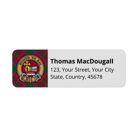 クランMacDougallクレストオーバータータンチェック ラベル (正面)