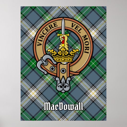 クランMacDowallクレストオーバータータンチェック ポスター (正面)