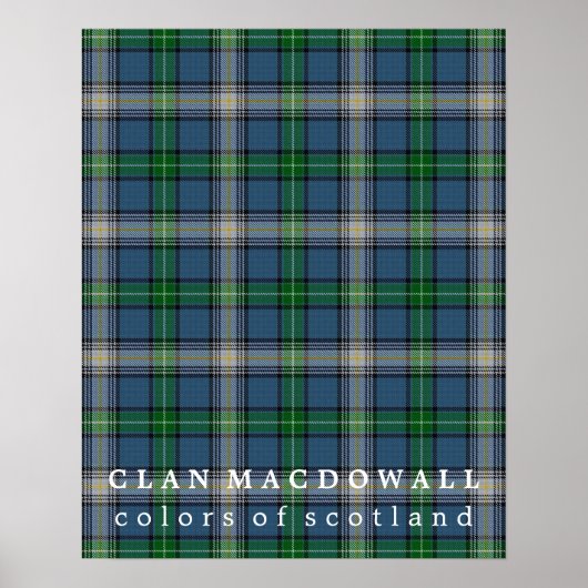 クランMacDowall Colors of Scotlandタータンチェック ポスター (正面)