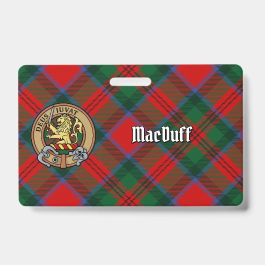クランMacDuffクレストタータンチェック バッジ (正面)