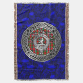 クランMacDuffクレスト&タータンチェックノット スローブランケット (正面縦)