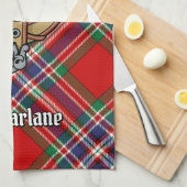クランMacFarlaneクレストオーバーレッドタータンチェック キッチンタオル (四つ折り)