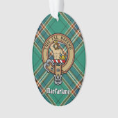 クランMacFarlaneクレストオーバー古代狩りタータンチェック オーナメント (正面)