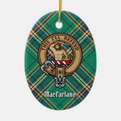 クランMacFarlaneクレストオーバー古代狩りタータンチェック セラミックオーナメント (正面)