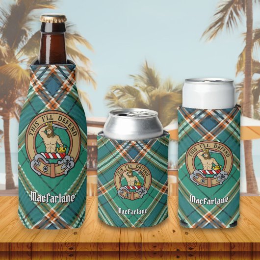 クランMacFarlaneクレストオーバー古代狩りタータンチェック ボトルクーラー