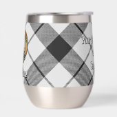 クランMacFarlaneクレストオーバー白黒タータンチェック (左面)