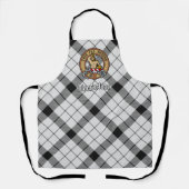 クランMacFarlaneクレストオーバー白黒タータンチェック エプロン (正面)