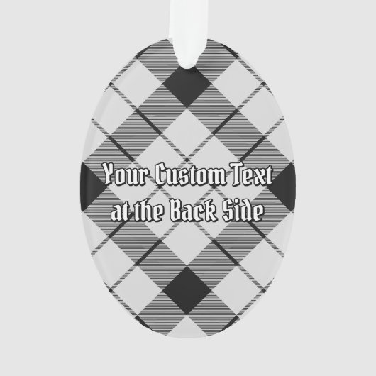 クランMacFarlaneクレストオーバー白黒タータンチェック オーナメント (裏面)