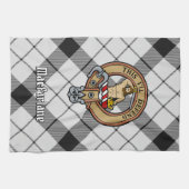 クランMacFarlaneクレストオーバー白黒タータンチェック キッチンタオル (横)