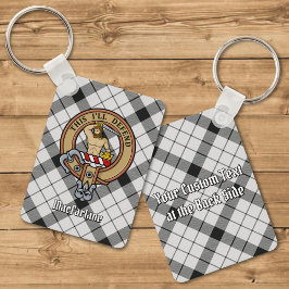 クランMacFarlaneクレストオーバー白黒タータンチェック キーホルダー